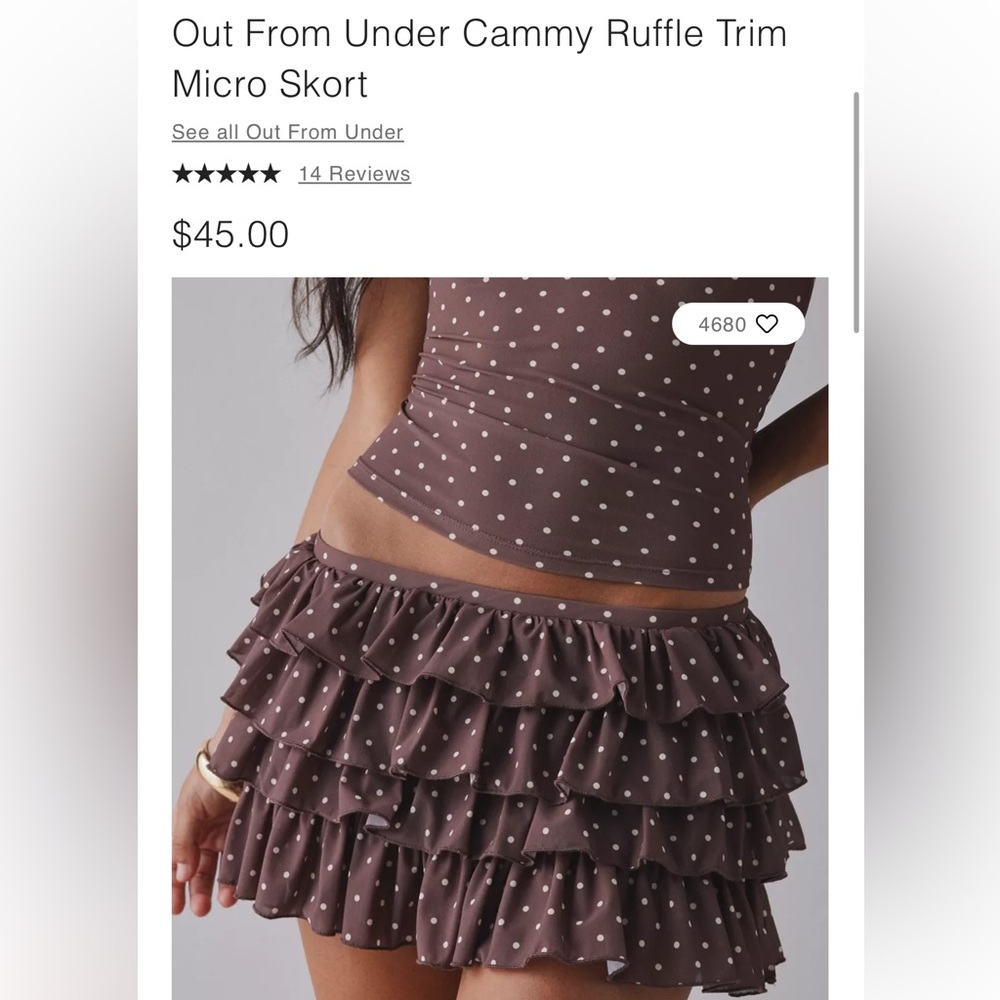 Urban Outfitters Brown Polka Dot Ruffle Skirt